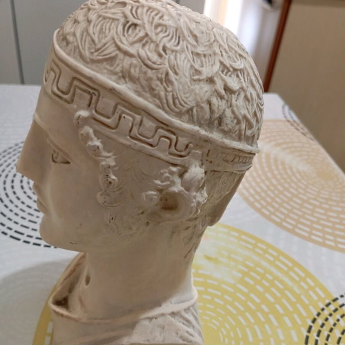 Gypsum bust of Charioteer of Delphi used, decorative