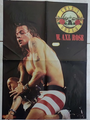Axl Rose Izzy Stradlin double-sided poster used from Metal Hammer magazine