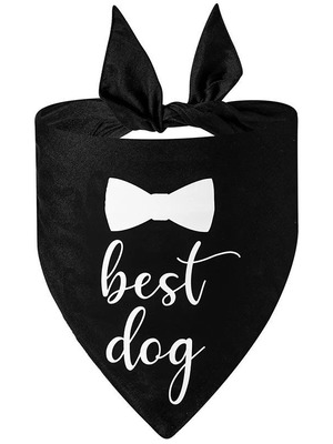 Бандана за сватбен куче Best Dog черна нова