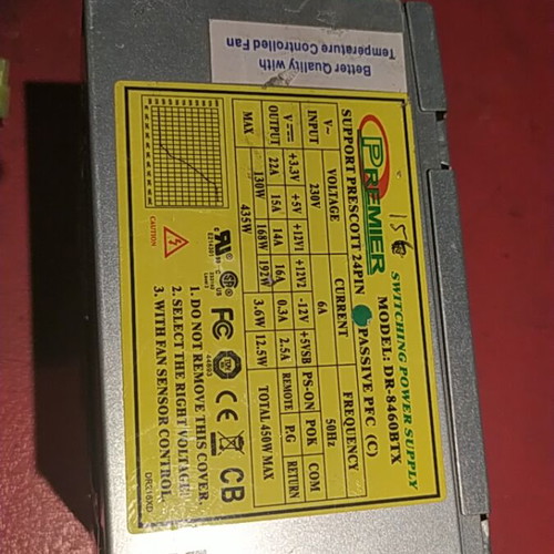 PC Power Supply 450W used, tested with multiple connectors