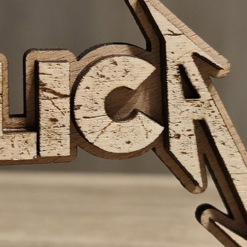 Metallica Stand 17cm wooden laser cut decorative piece new