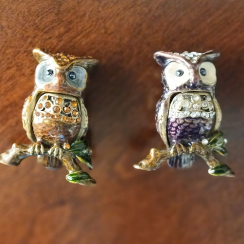 Collectible animal jewelry box set of 5 with mirror, new