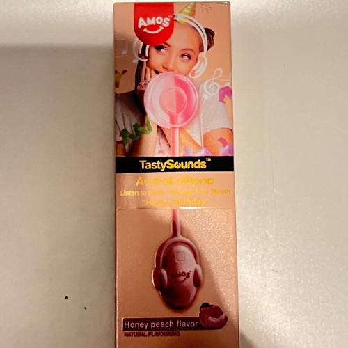 Amos TastySounds Audio Lollipop with Honey Peach Flavor