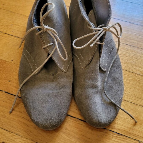 Leather shoes used, grey, lace-up, size 41