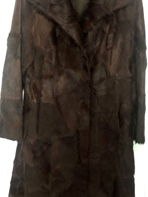 Fur coat brown used, size L 40 12