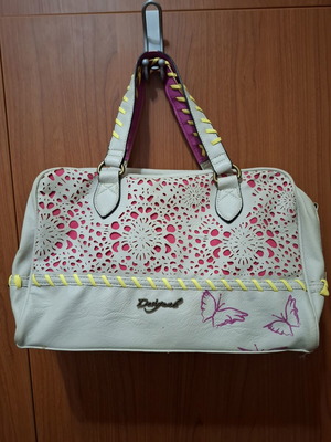 Desigual crossbody bag used, colorful, two compartments with zippers