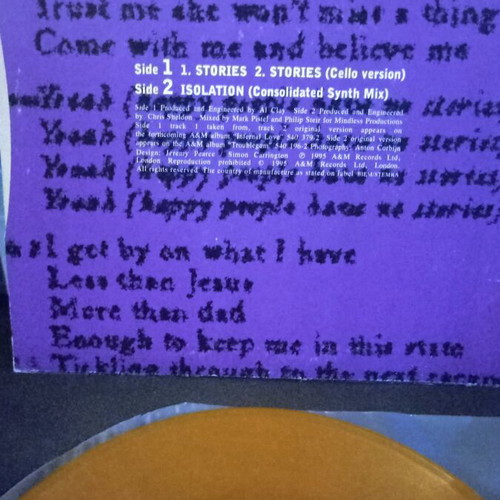 Therapy 45rpm used orange vinyl record