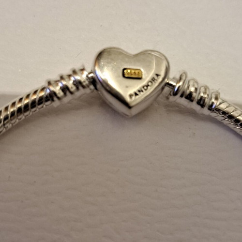 Pandora bracelet size 18, new, heart clasp with gold plating