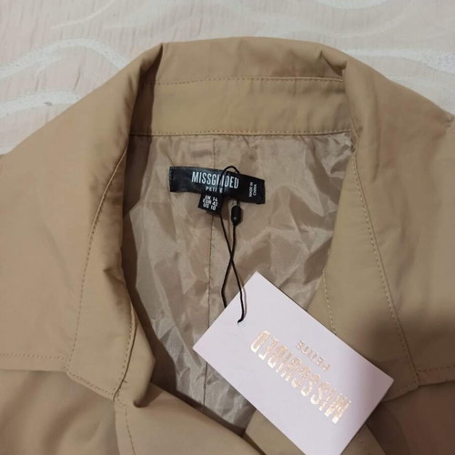 Oversized beige gabardine coat new, size XL, Missguided