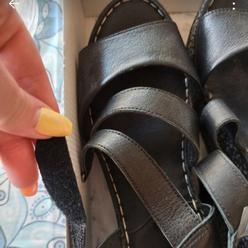 Boxer Air leather sandals size 39, new, black, platform 4 cm heel