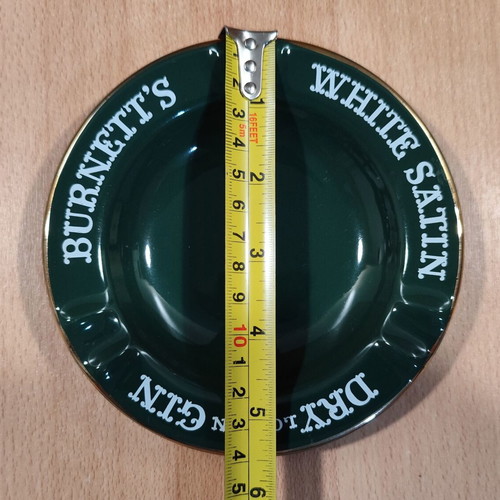 Burnett's Dry Gin ceramic ashtray like new