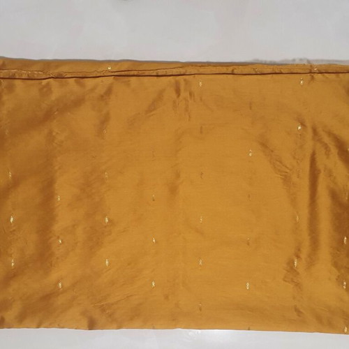 Indian sari with gold embroidery used, ochre fabric with blue stripes