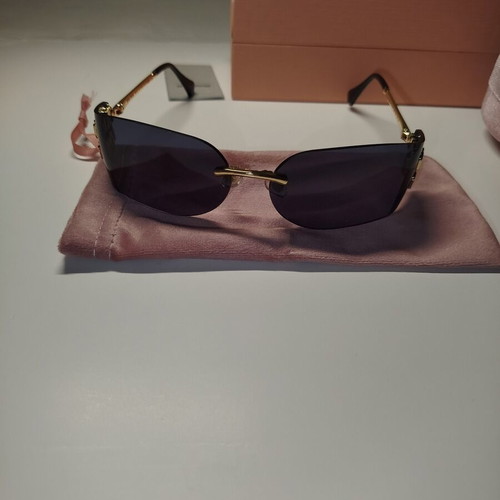 Miu Miu SMU 5AK-061 curved sunglasses, black