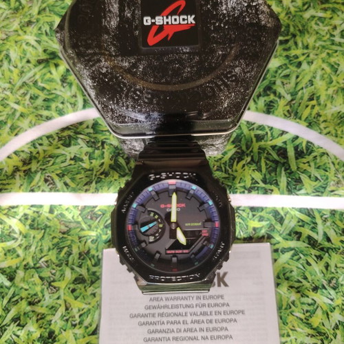 Casio G-Shock GA-2100RGB-1AER wristwatch new, black, with box