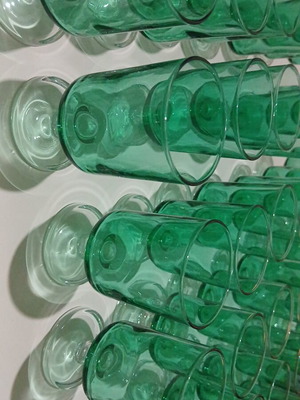 Luminarc Cavalier Emerald Green vintage liqueur glasses set of 4