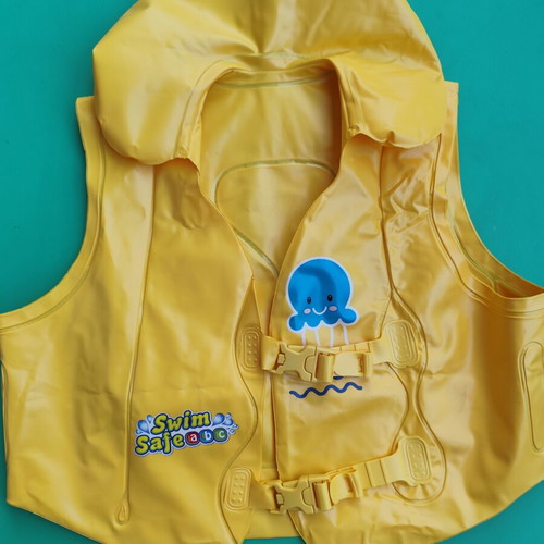 Children's swim learning vest used, yellow, 19-30 kg
