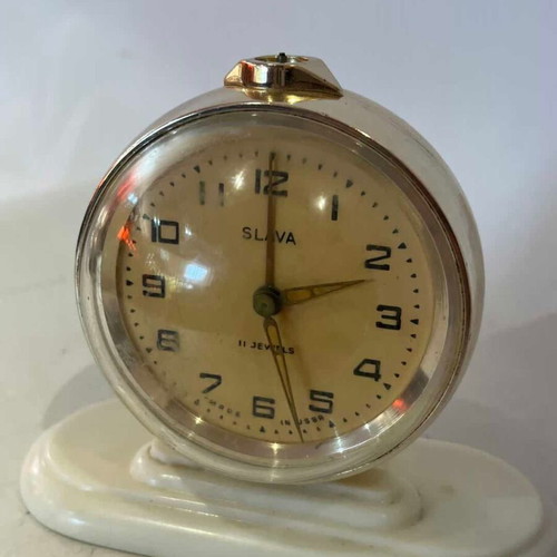 Slava 11 Jewels Soviet Union mechanical clock, collectible