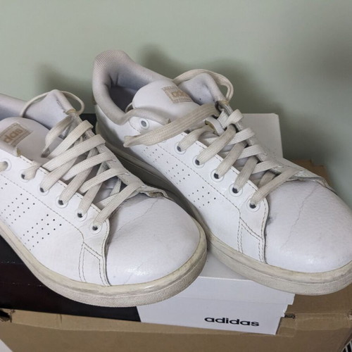Adidas Advantage tennis shoes 38 2/3 used, white