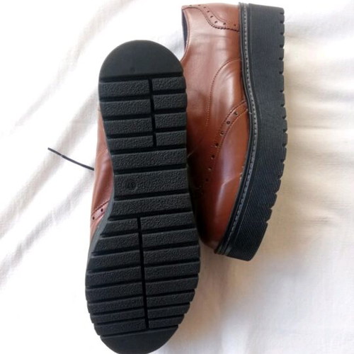 Loafers brown synthetic leather, new, size 37, seventy