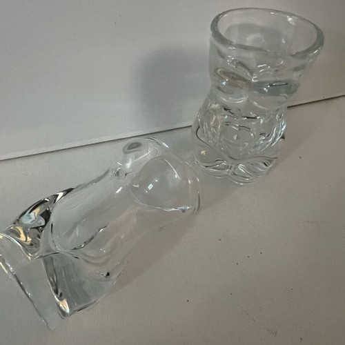 Glass shot glasses like new, set of 2, female body shape