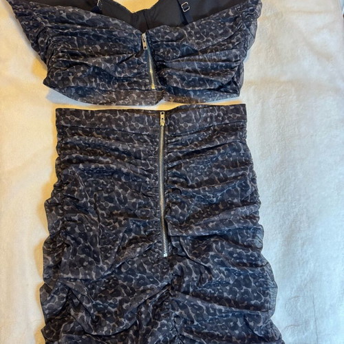 Oh Polly set like new, skirt small and bustier XL, black-gray