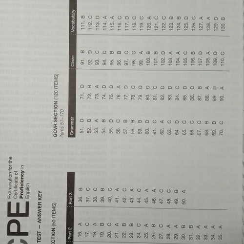 ECPE Sample Test 2010 with Answer Key Michigan new