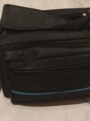 Travel case like new, black with compartments and strap