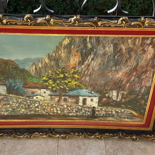 Oil painting signed in classic frame like new