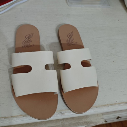 Ancient Greek Sandals cream color like new