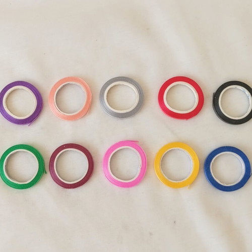 Thin Craft Ribbons Set of 10 Rolls, 5m Each, Color Mix