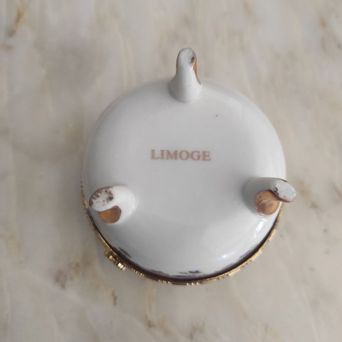Vintage Limoge porcelain jewelry box used