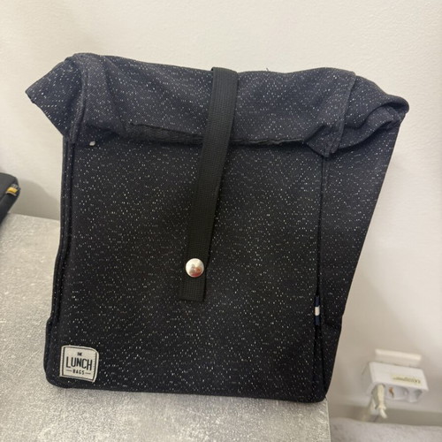 The Lunch Bags fabric lunch bag black and blue