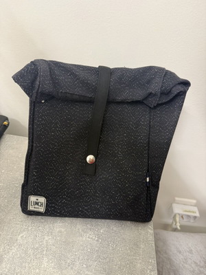 The Lunch Bags fabric lunch bag black and blue