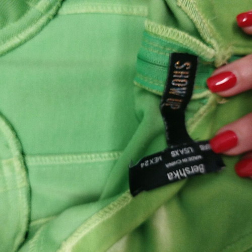 Bershka mini velvet dress green, like new, size XS