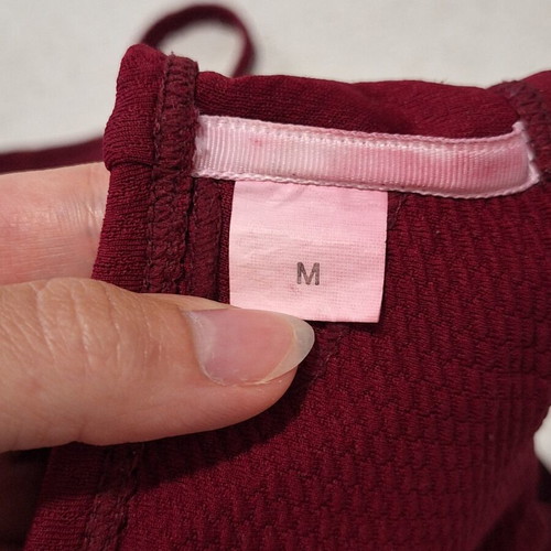 Burgundy Textured Bikini Set Bralette Small Fit, Like New