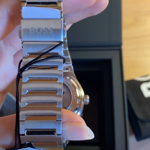 Boss men's automatic wristwatch new silver