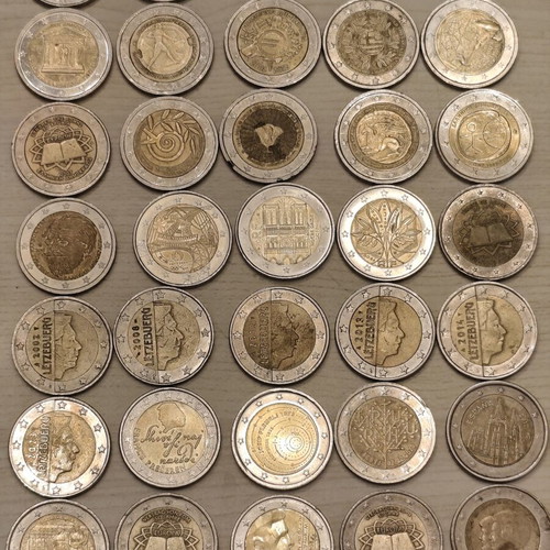 Collection of 55 different 2 euro commemorative coins
