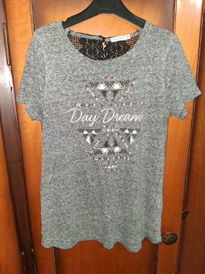 Bershka short-sleeve blouse used, size M, black and gray