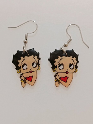 Σκουλαρίκια Betty Boop καινούργια χειροποίητα