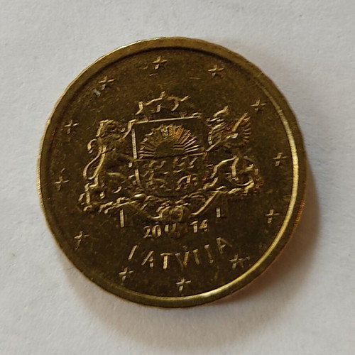 Latvian 0.10€ coin 2014 used