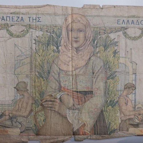 Banknotes 5000 Drachmai 1932 and 1000 Drachmai 1935 used, pack of 5