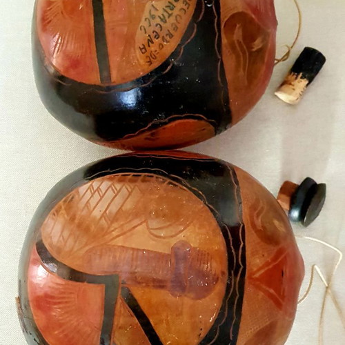 Collectible bottles used, handmade from coconut
