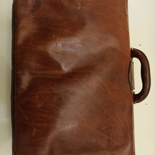 The Bridge leather hand bag used brown made in Italy