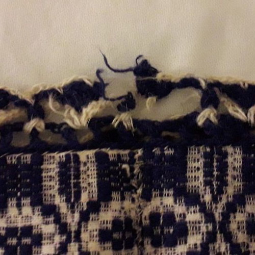 Woven loom blanket blue all-wool new