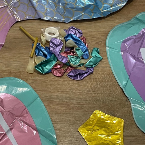 Mermaid party theme set new with cake decorations, 10 hats, 12 candy boxes, 3 candle boxes