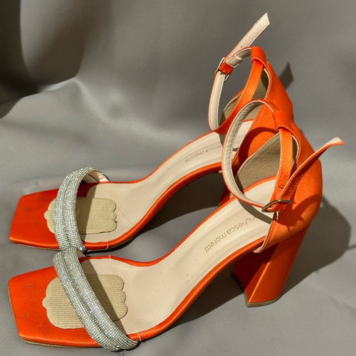 Franchesca Moretti women's orange sandals used with rhinestones