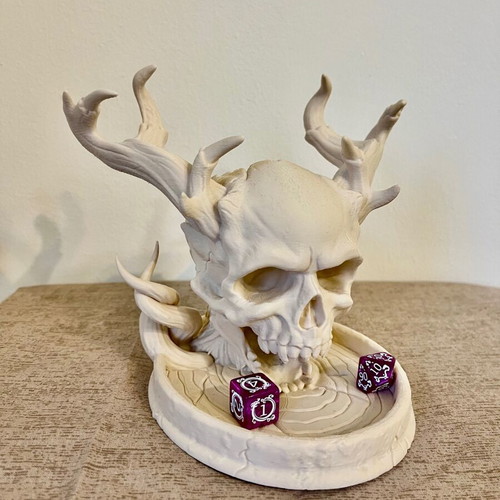 3D printed skull dice tower 16cm new, for dnd/rpg