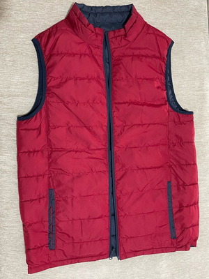 Men’s reversible sleeveless vest – navy/red