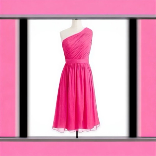 J.Crew pink silk asymmetric dress like new, size 00