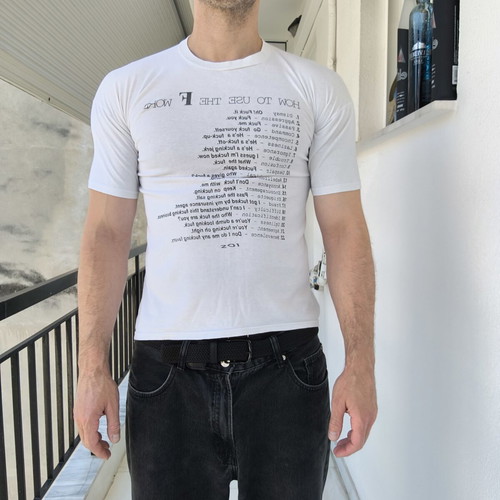 Vintage 90s T-Shirt "How to Use the F Word" Original Tourist Souvenir, Size M, White
